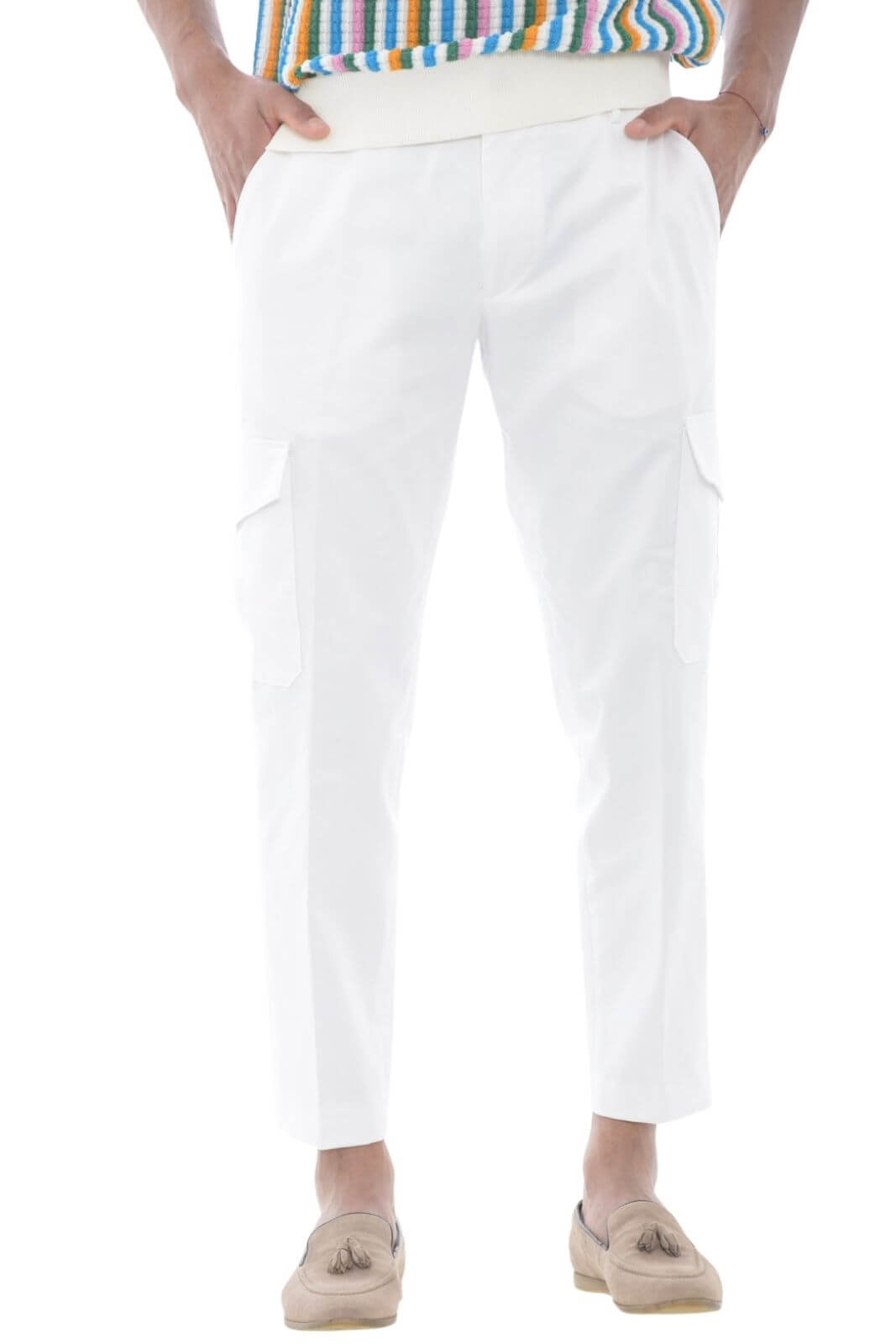 Michael Coal pantaloni uomo BLAKE cargo in gabardina