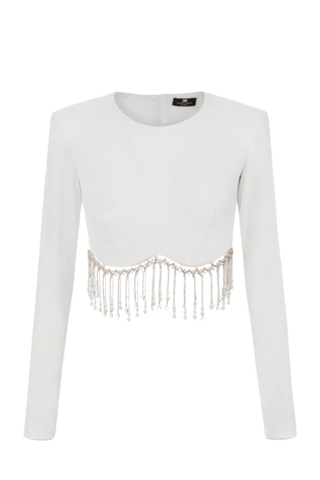 Elisabetta Franchi Women's sweater with rhinestones and beads on the bottom