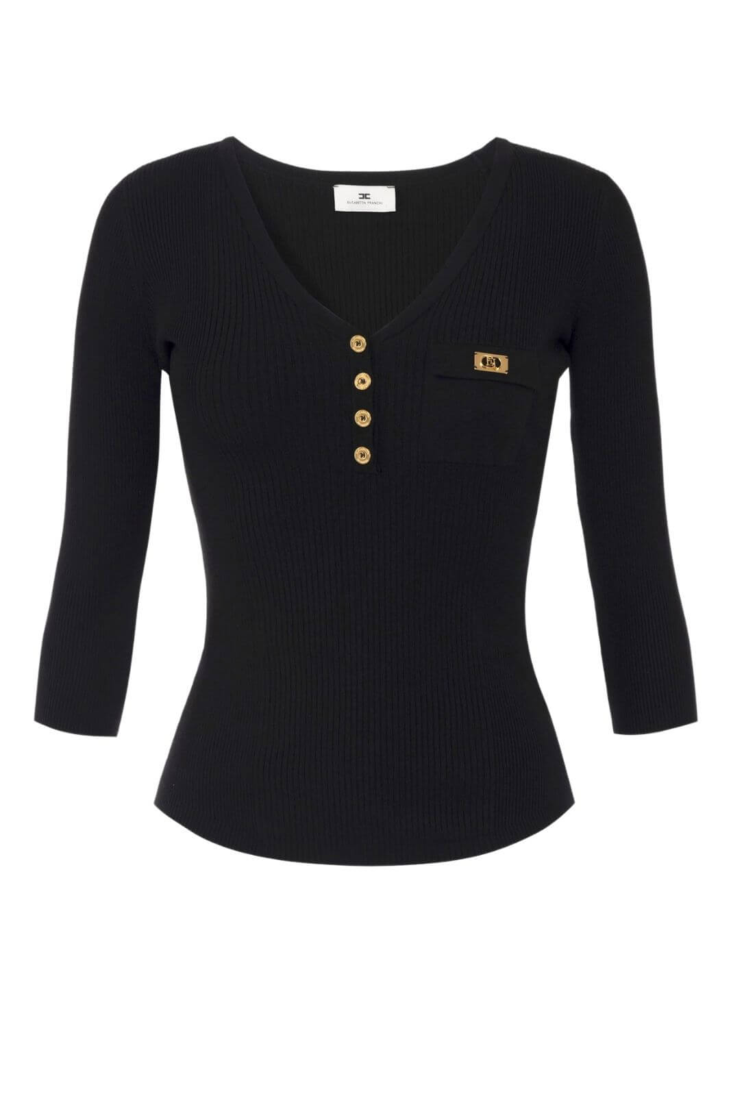 Elisabetta Franchi women's micro-ribbed sweater with pocket