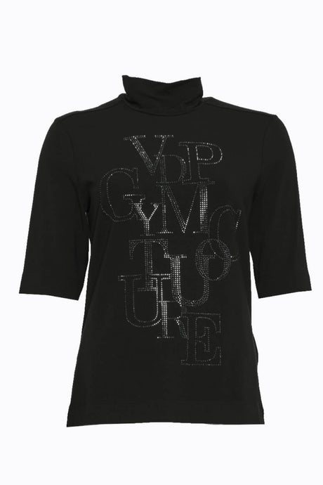Via delle Perle T-Shirt Donna con lettering in strass