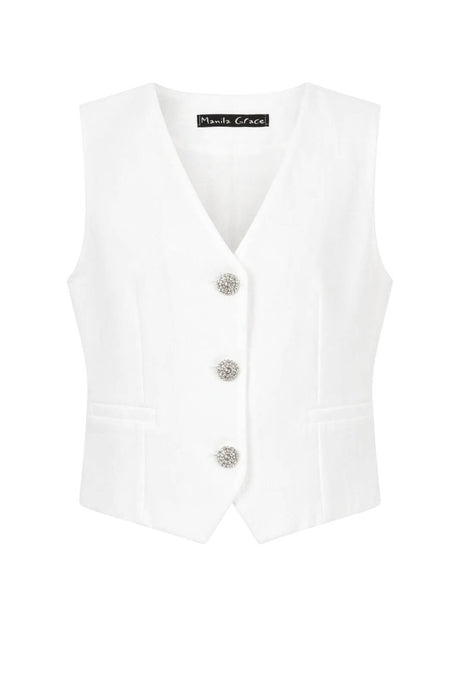 Manila Grace Gilet Bambina con bottoni Gioiello