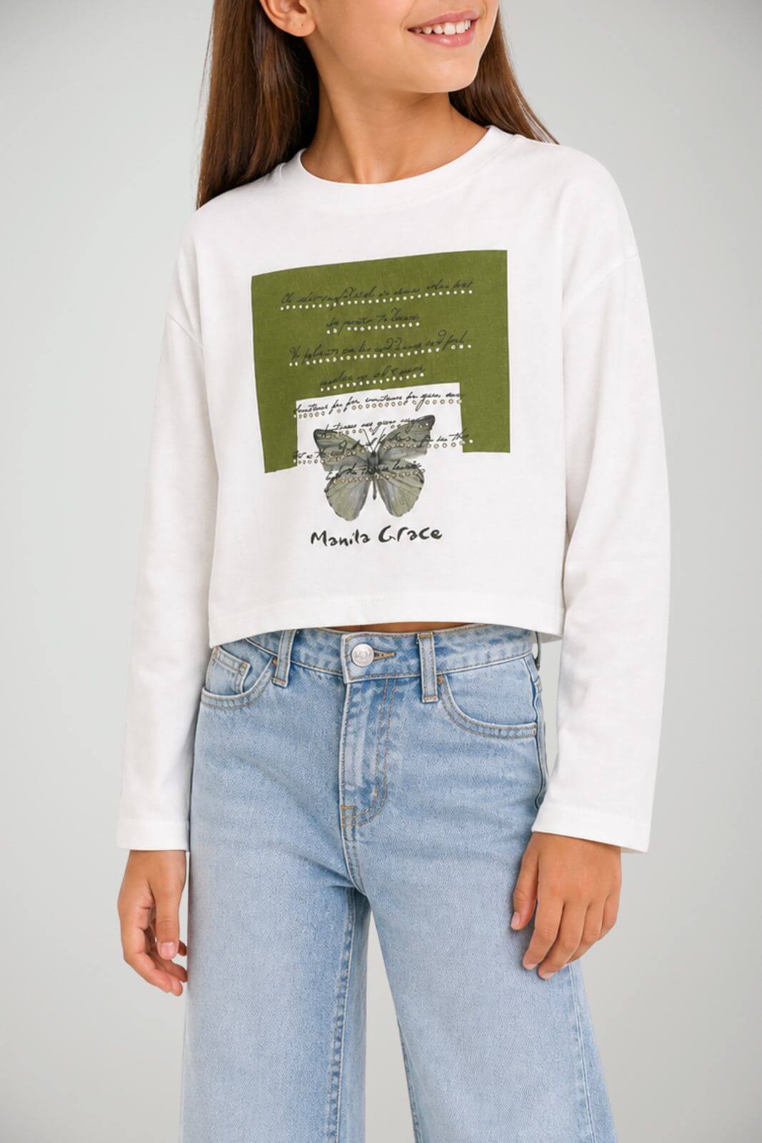 Manila Grace T-shirt Bambina crop