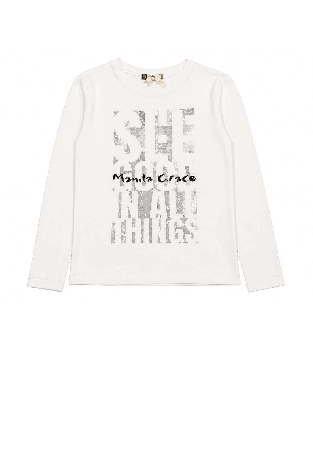 Manila Grace T-shirt Bambina maniche lunghe girocollo