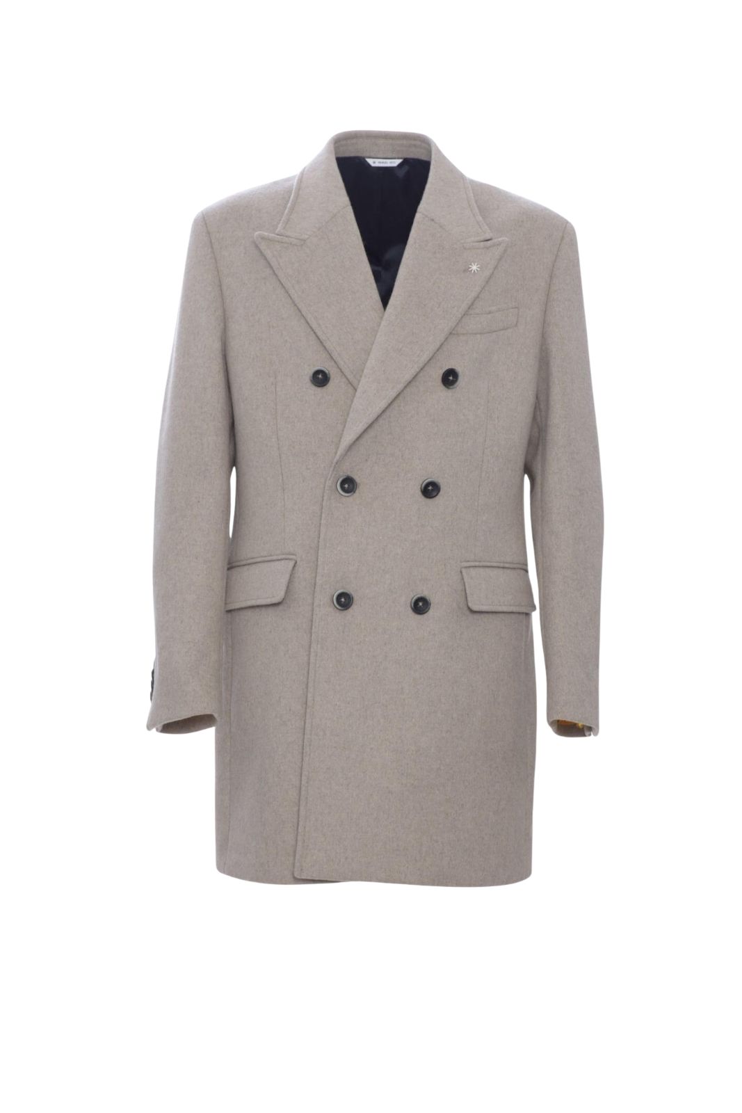 Manuel Ritz manteau homme croisé en drap de laine mélangée