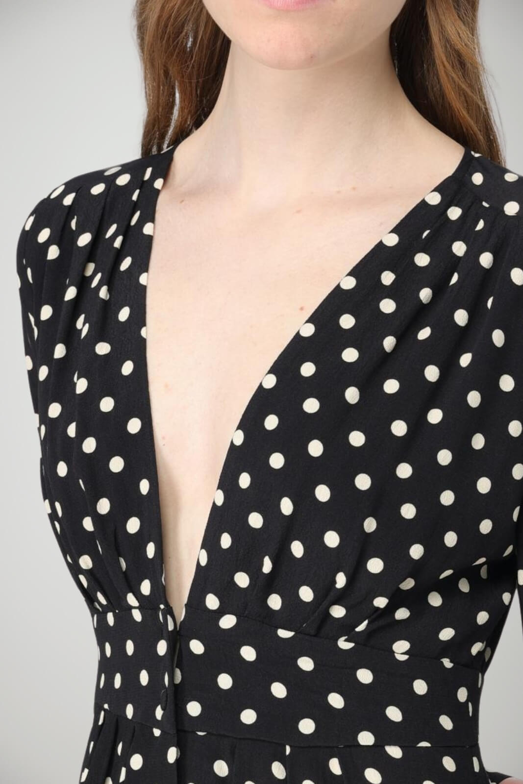 Abito da donna chemisier Mar de Margaritas stampa pois dettaglio scollo