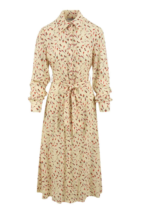 Abito chemisier da donna Mar de Margaritas stampa tulipani fronte