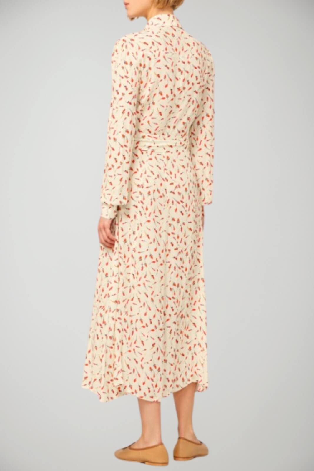 Abito chemisier da donna Mar de Margaritas stampa tulipani retro