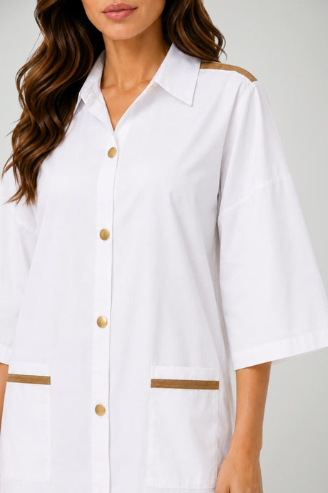 Marci By Gil Santucci Abito Donna Chemisier con Dettagli Dorati