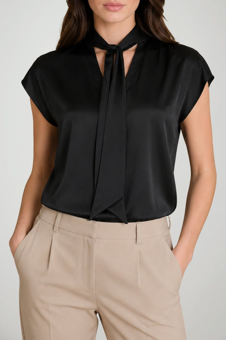 Markup blusa donna in raso con fiocco