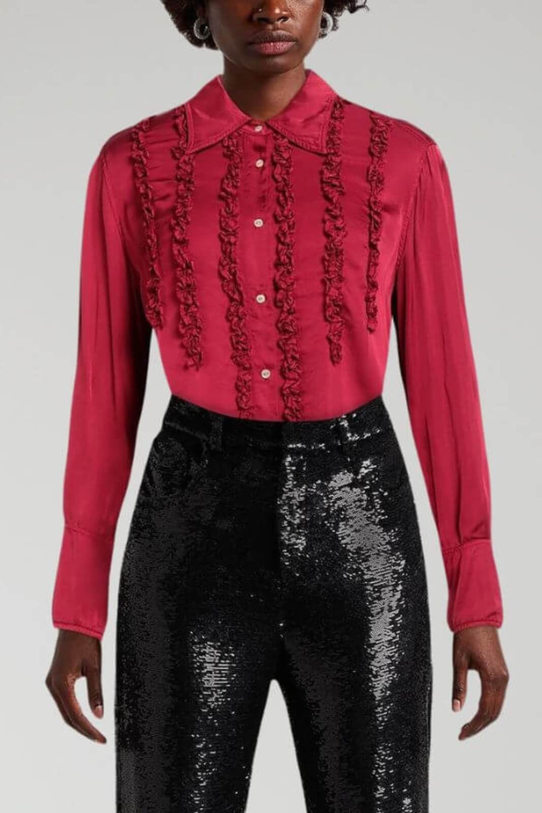 Camicia da donna Mason's con rouches e bottoni centrali fronte 1