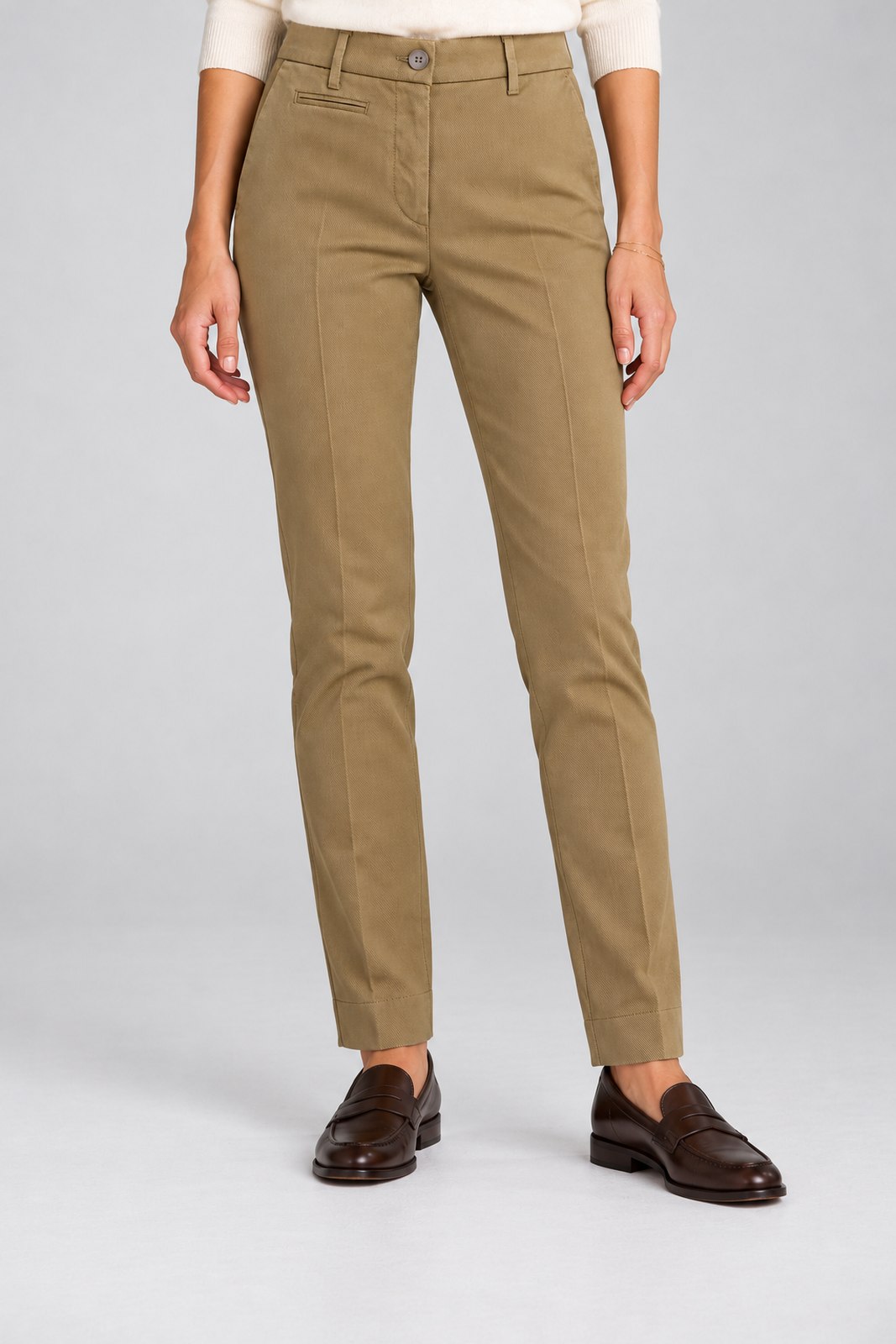 Mason's Pantaloni Donna Chino in Microlavorazione New York Slim