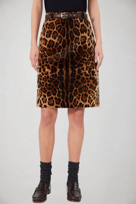 MaxMara Studio Mini Gonna in velluto stampa animalier