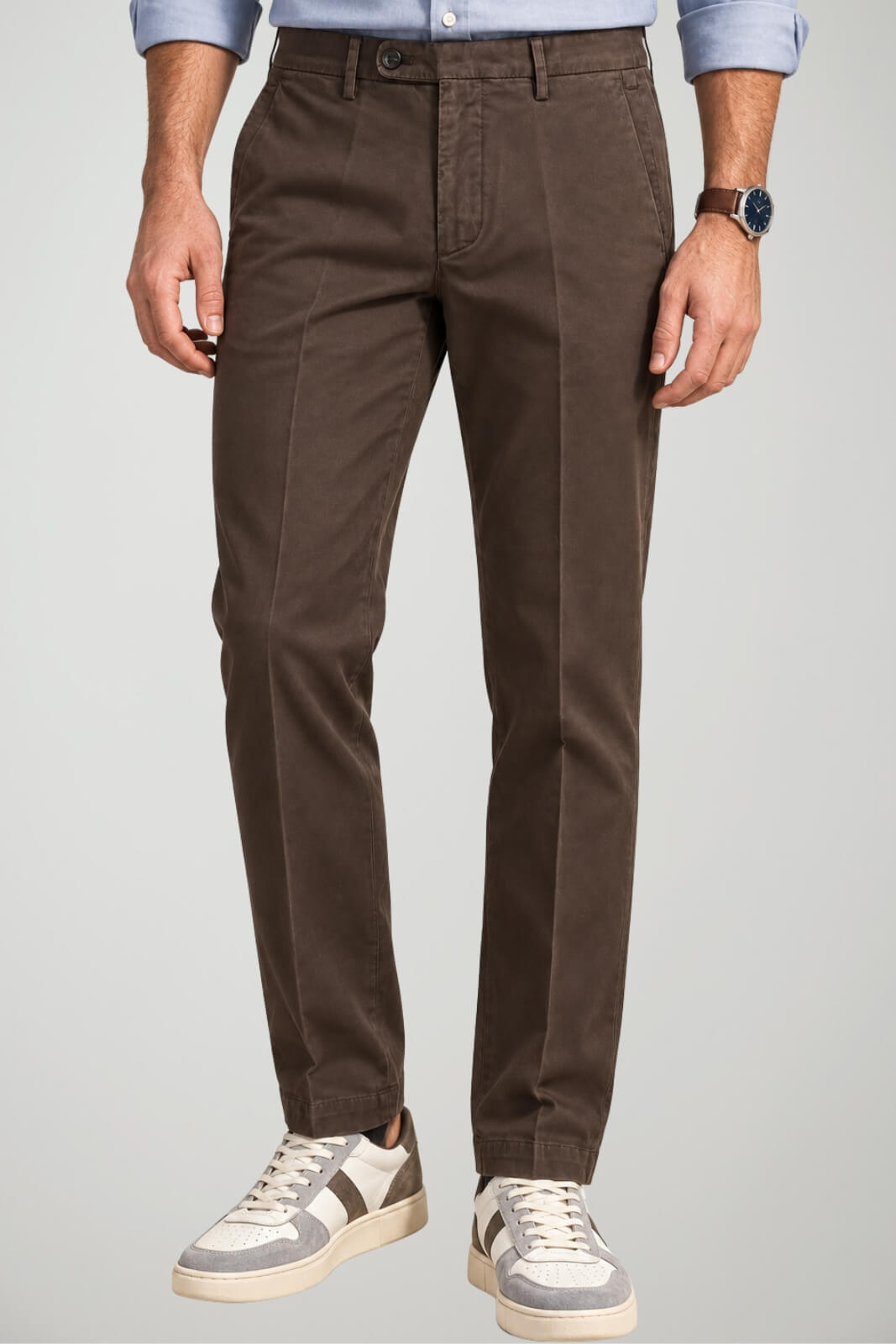Michael Coal Pantaloni Uomo in cotone stretch / Cacao