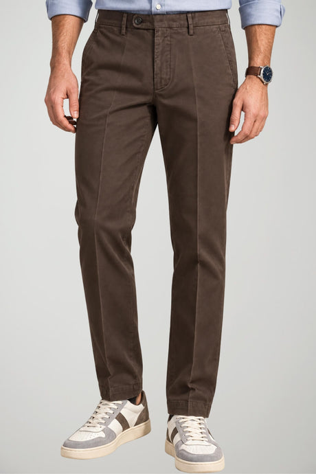 Michael Coal Pantaloni Uomo in cotone stretch / Cacao