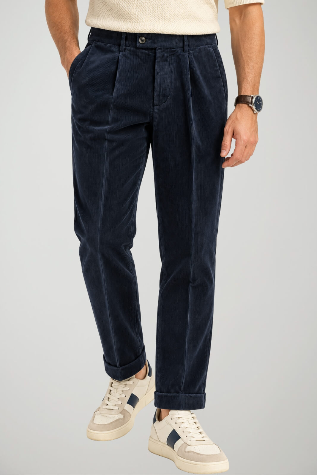 Michael Coal Pantaloni Uomo in velluto a coste / Navy