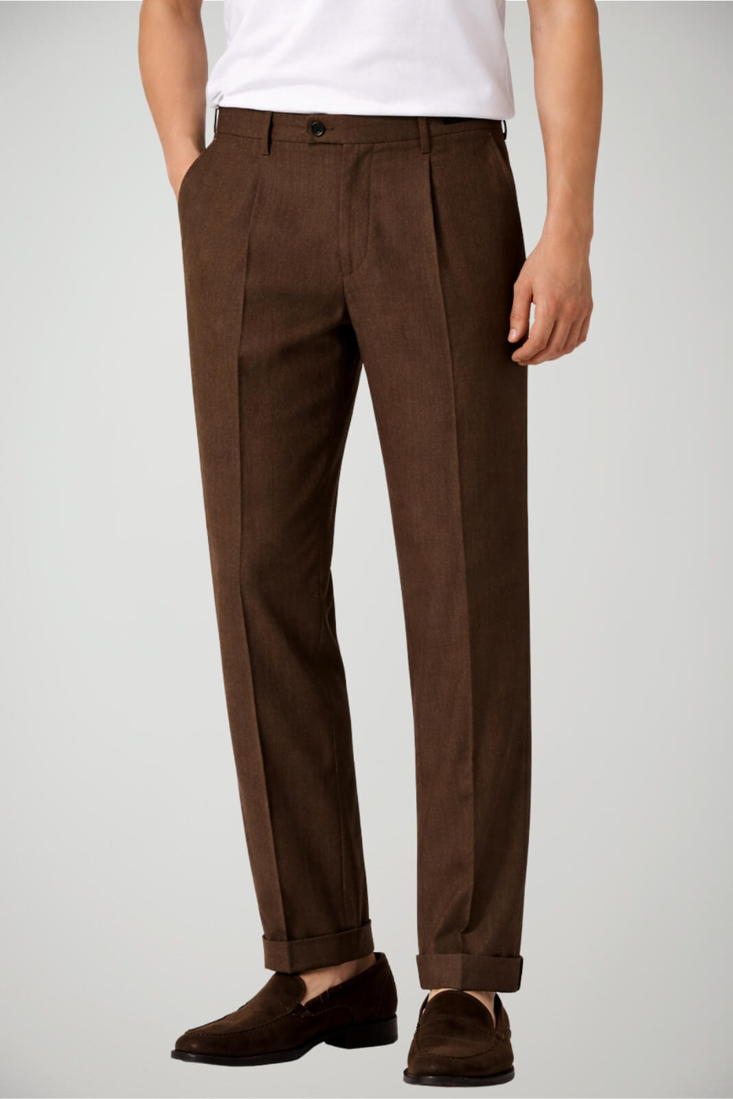 Pantaloni da uomo Michael Coal in lino con pinces