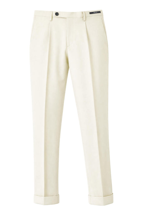 Pantaloni da uomo Michael Coal in lino con pinces e tasche americane