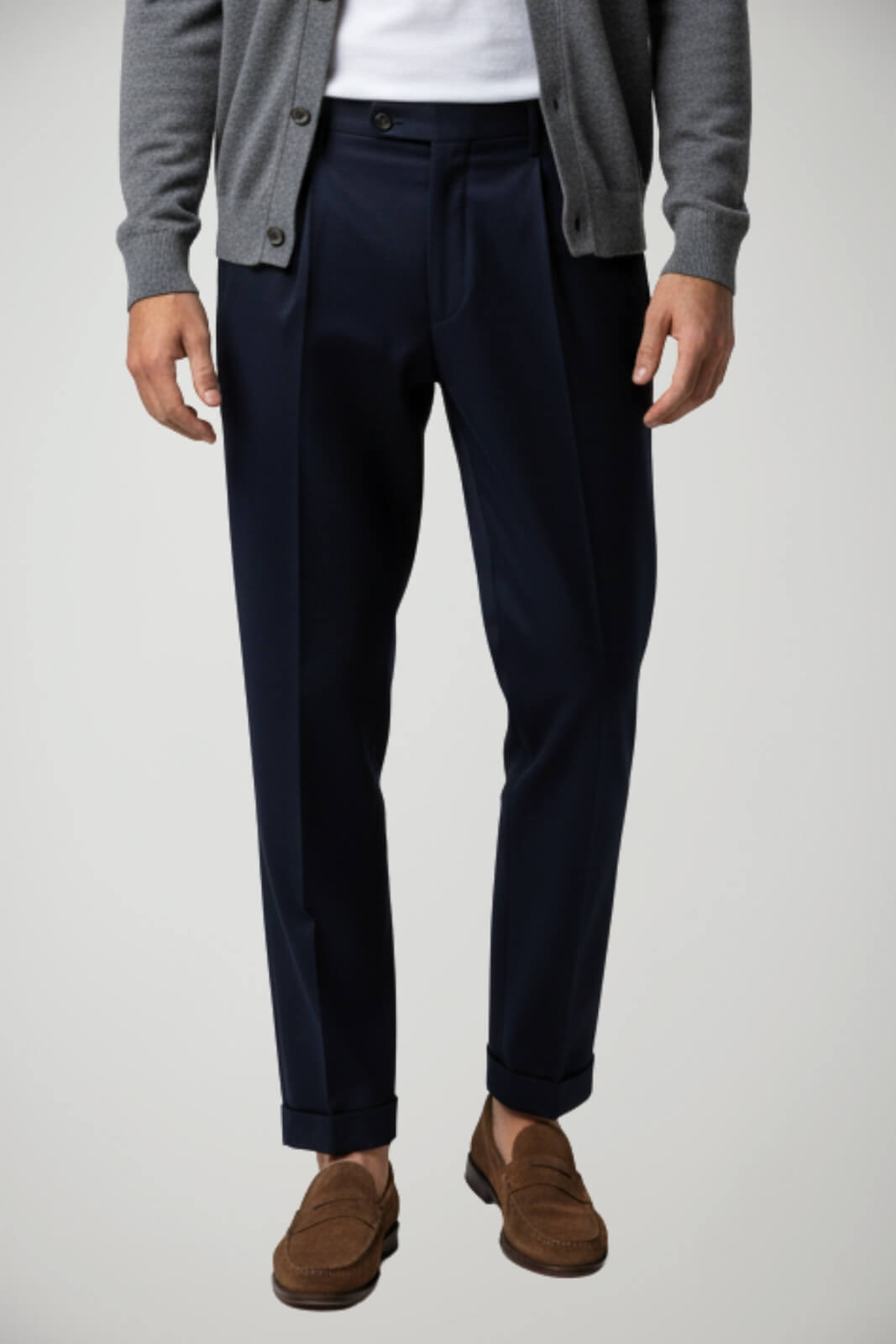 Pantaloni da uomo Michele Carbone con risvolti