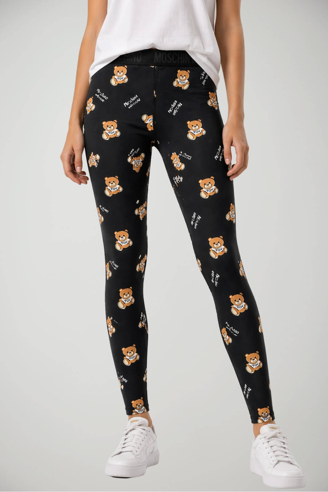 Leggings da donna Moschino con stampa teddy