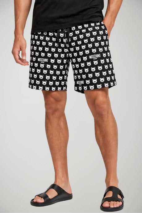 Bermuda da uomo in felpa Moschino con stampa teddy