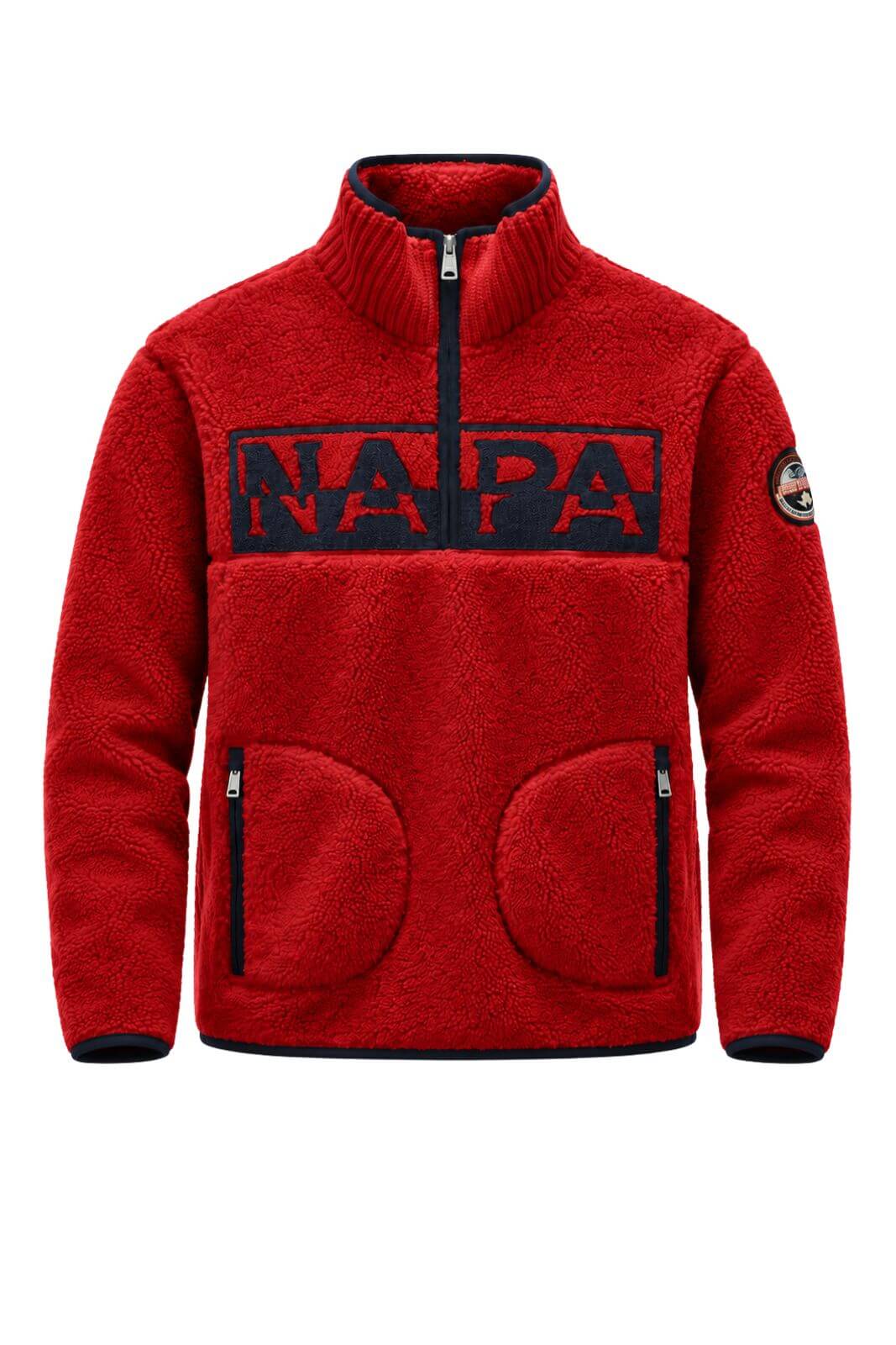 Napapijri Felpa Uomo in pile Relaxed Fit / Rosso