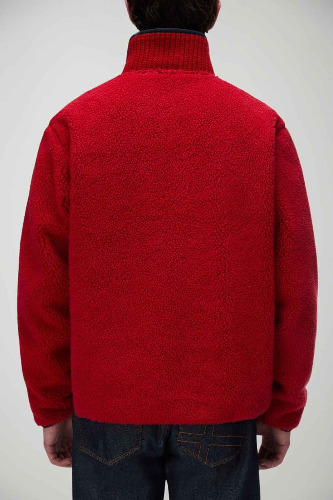 Napapijri Felpa Uomo in pile Relaxed Fit / Rosso