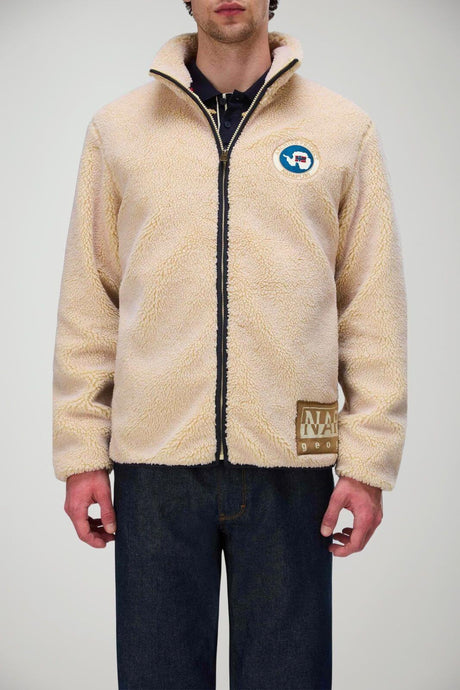 Napapijri Giacca Uomo in sherpa Relaxed Fit / Panna
