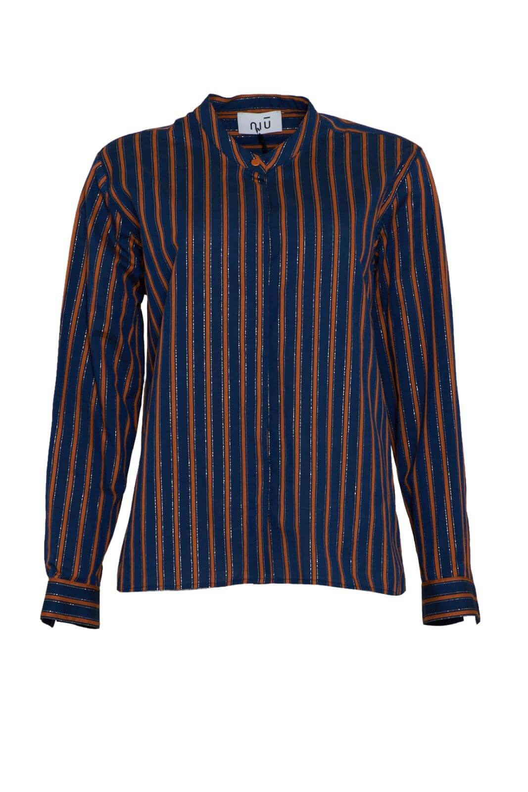 Camicia da donna Niù rigata con lurex fronte