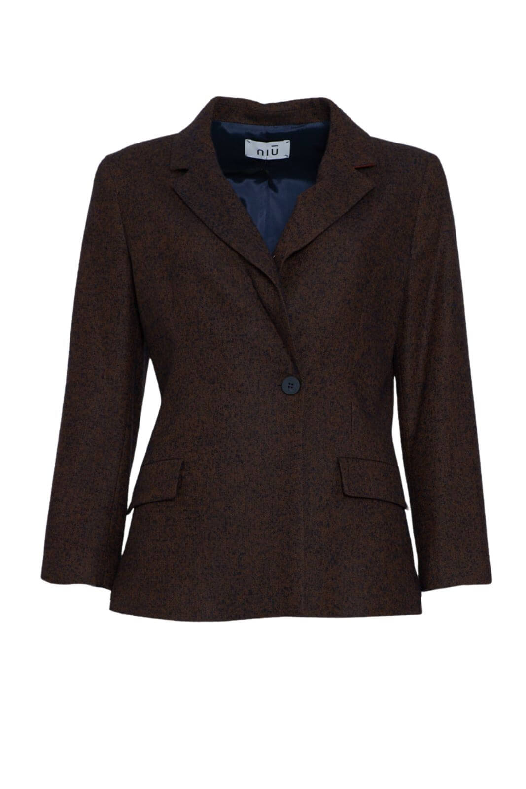 Blazer monopetto in trama spinata da donna Niu fronte