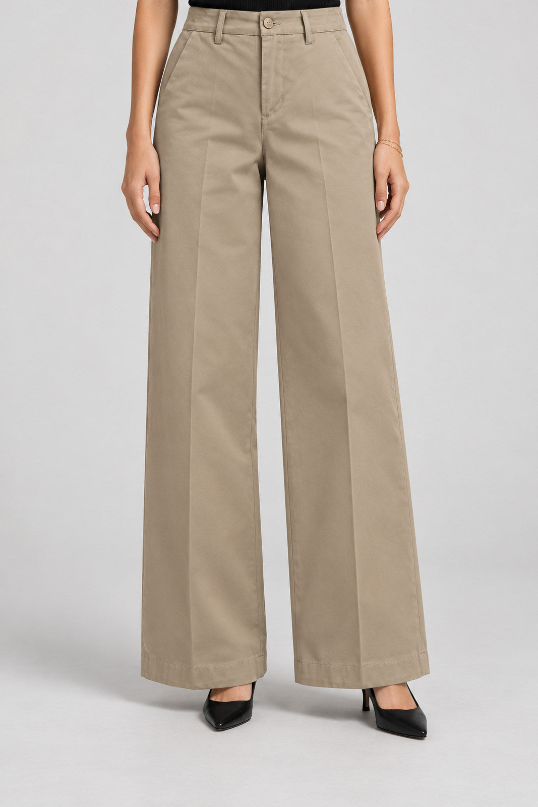 Noir n Bleu Pantaloni Donna Chino Vita Alta