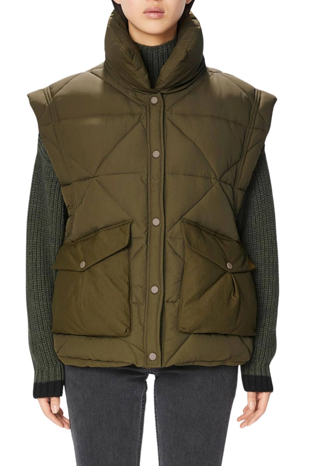 OOF Wear Chaqueta sin mangas de mujer con acolchado