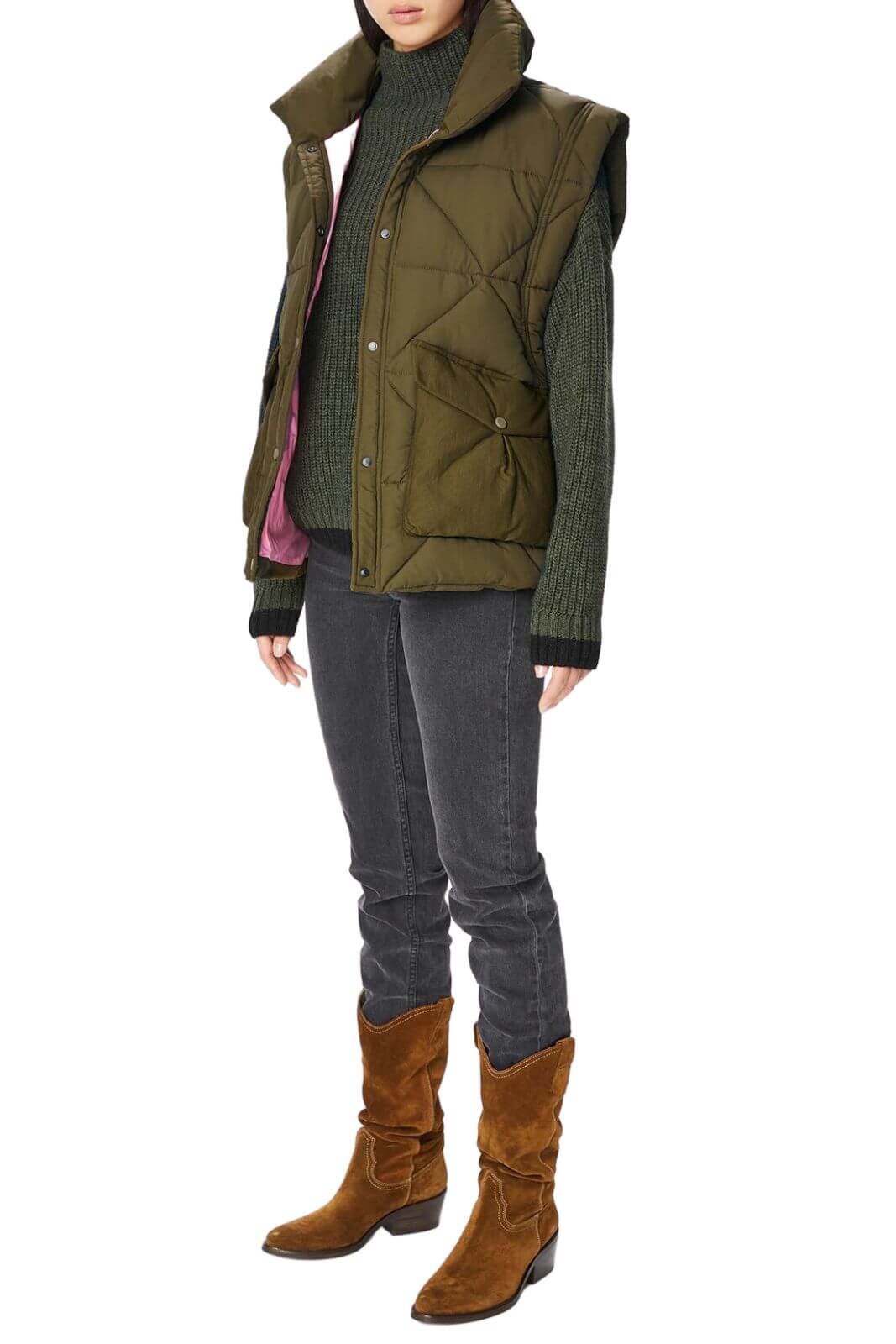 OOF Wear Chaqueta sin mangas de mujer con acolchado