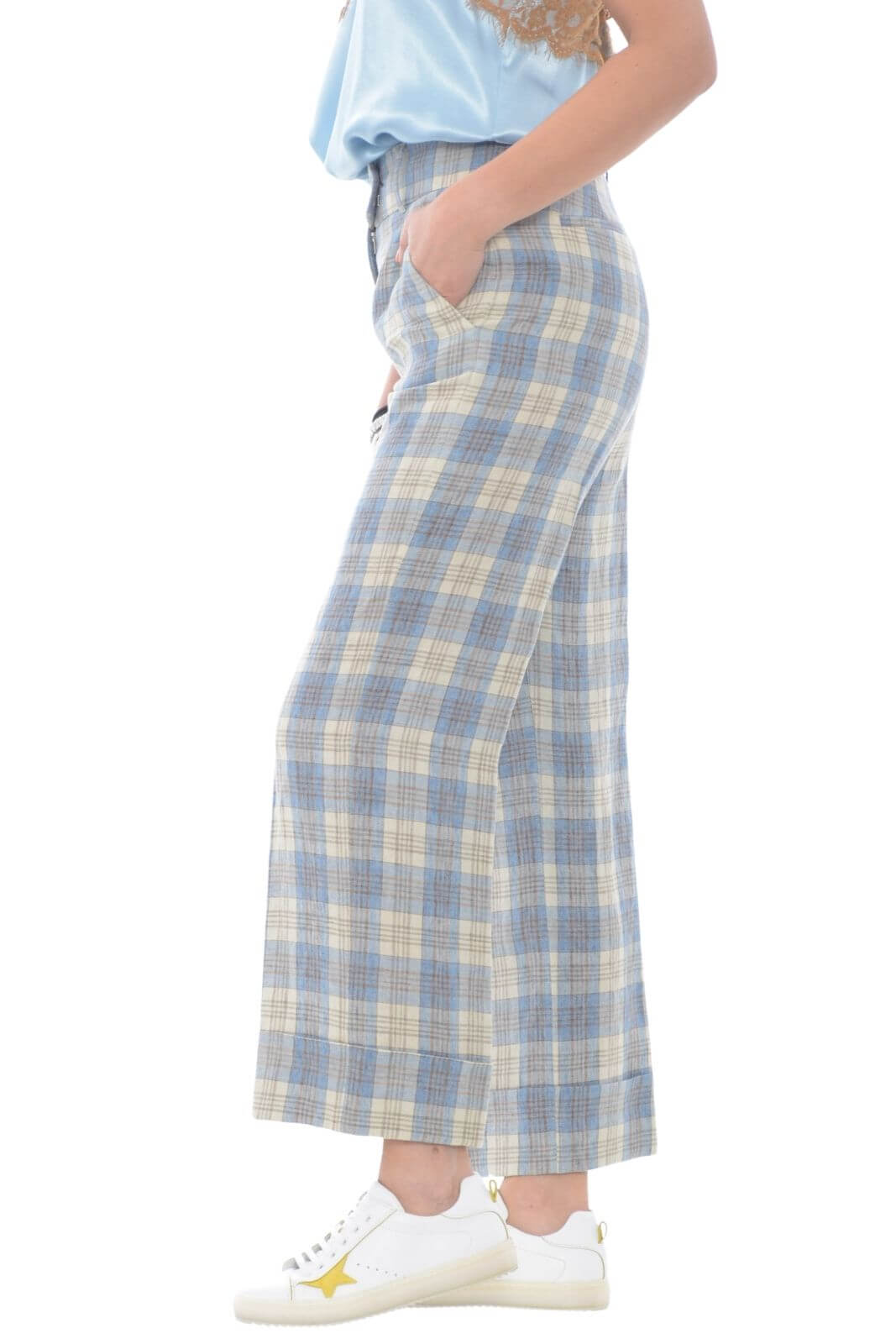 Peserico Women's Check Pattern Trousers