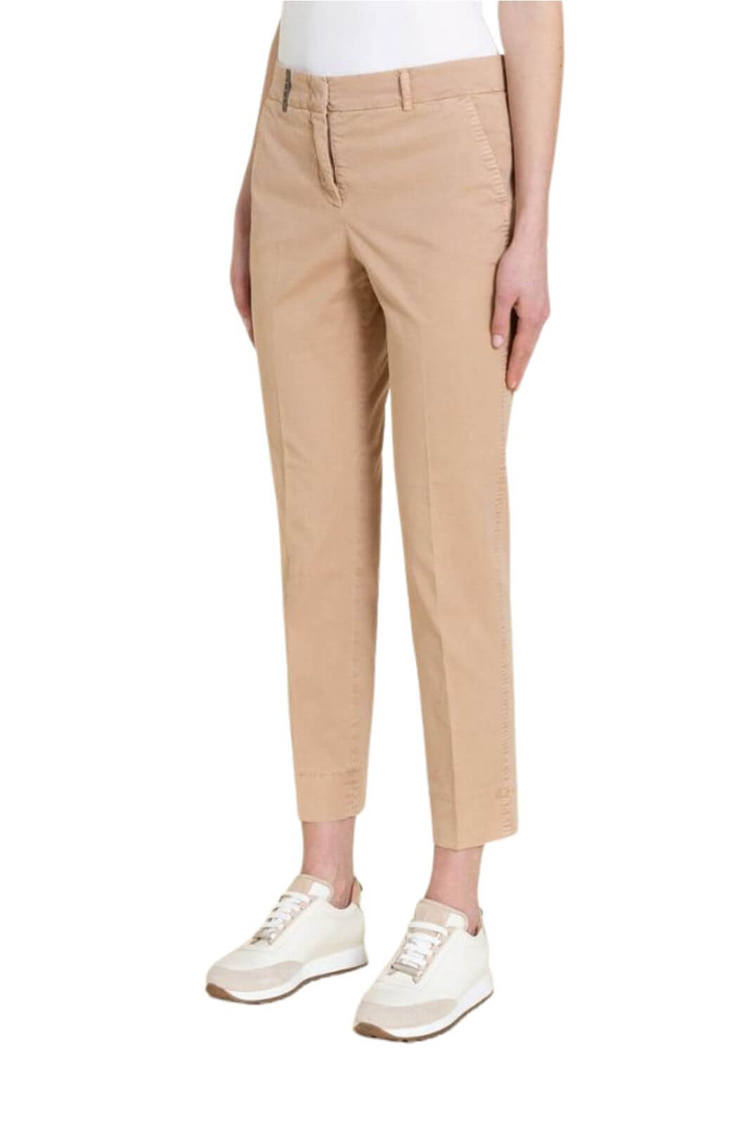 Peserico Pantalone Donna con passante in cuoio