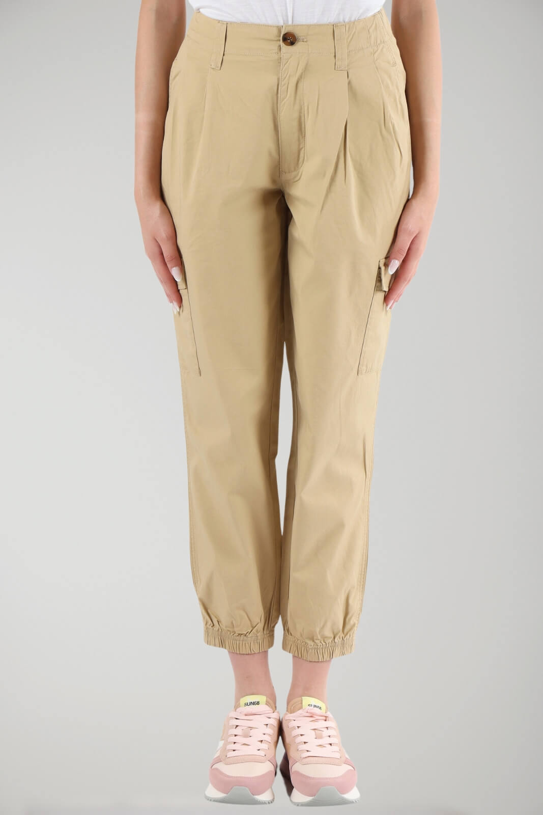 Sun68 Women's Cargo Elastic Belt Trousers