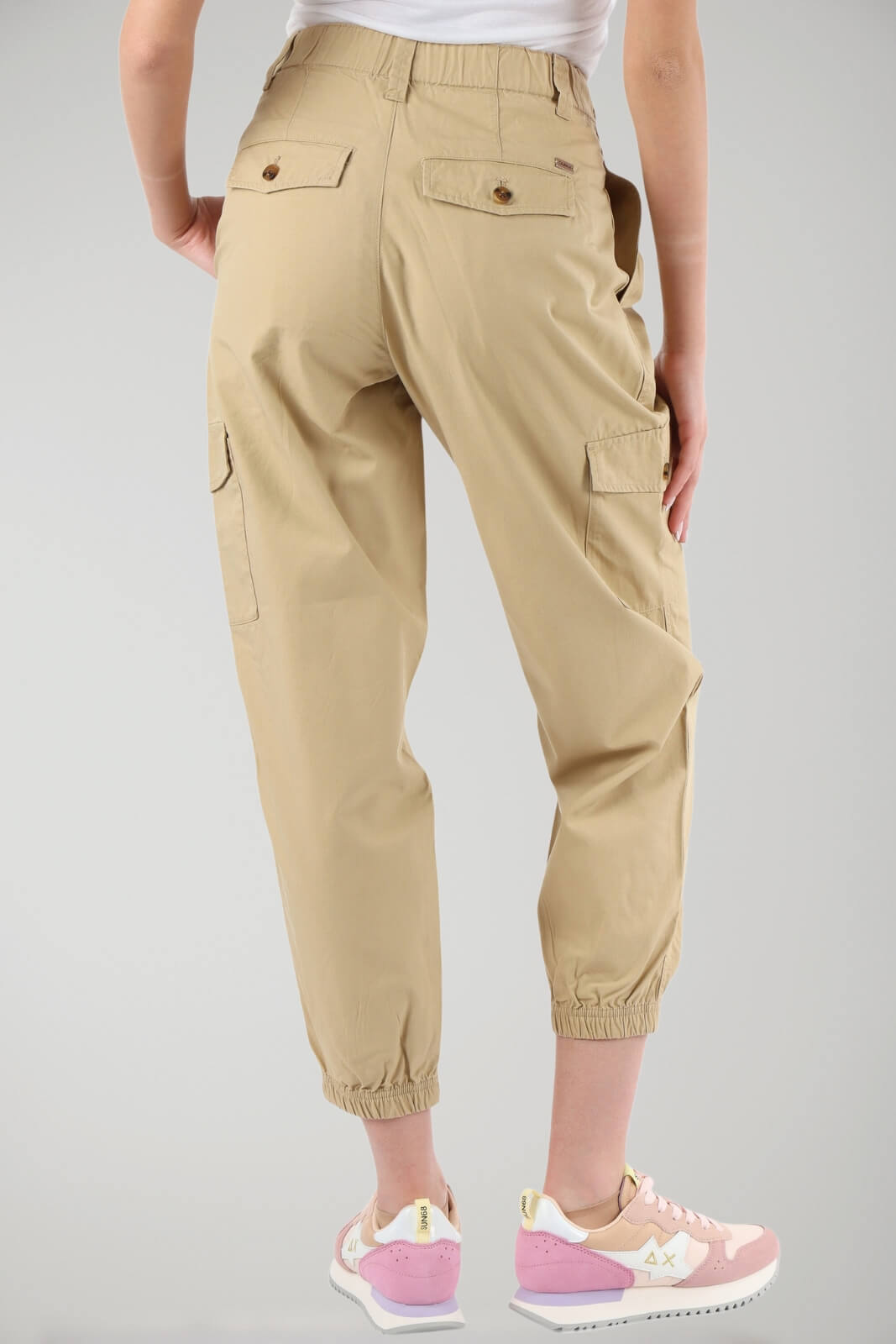Sun68 Women's Cargo Elastic Belt Trousers