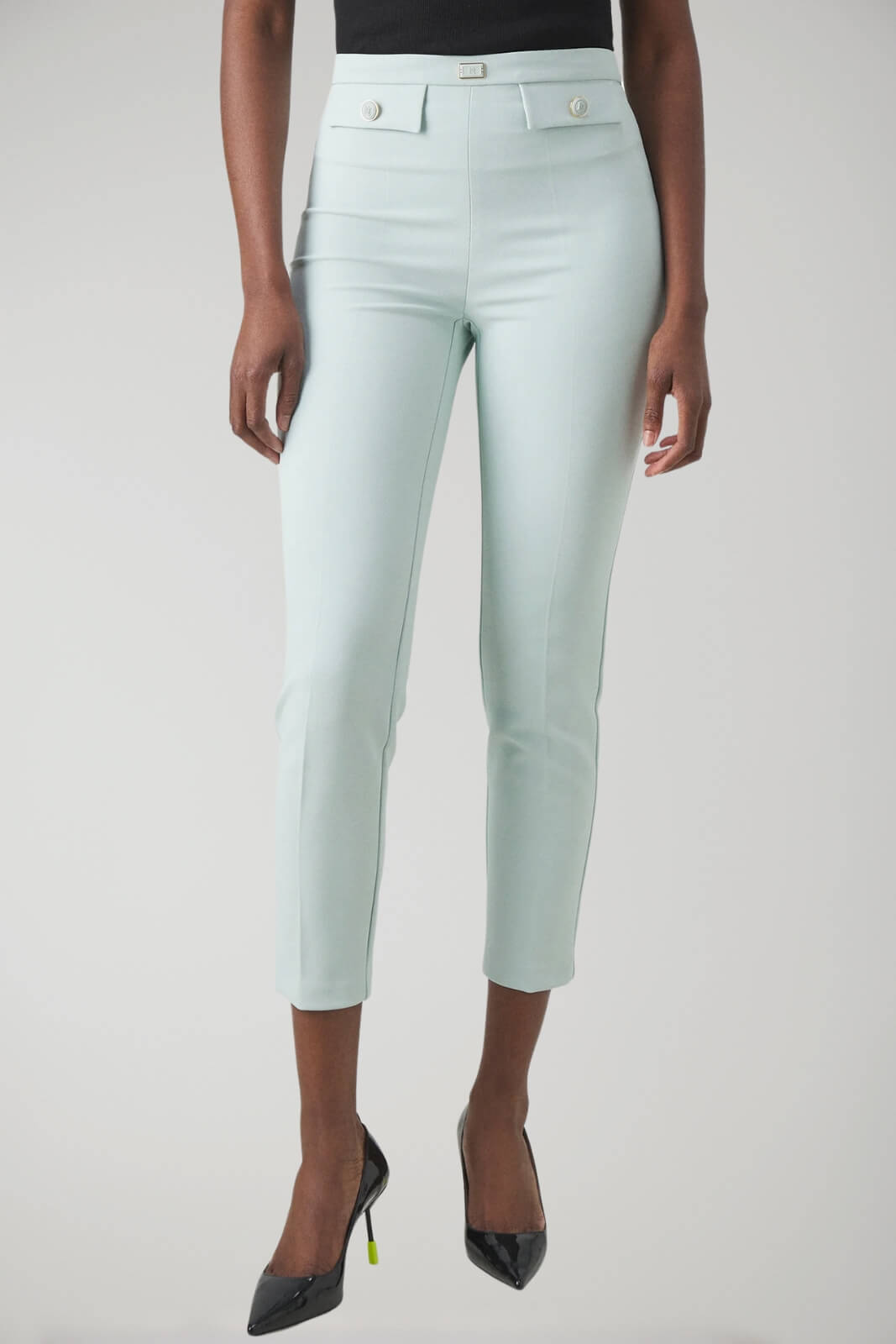 Elisabetta Franchi Women's Crepe Trousers with Faux Flaps