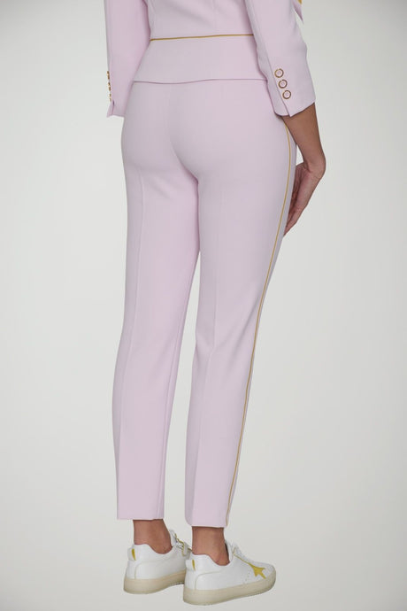 Elisabetta Franchi women's crepe trousers with piping and jewel clip