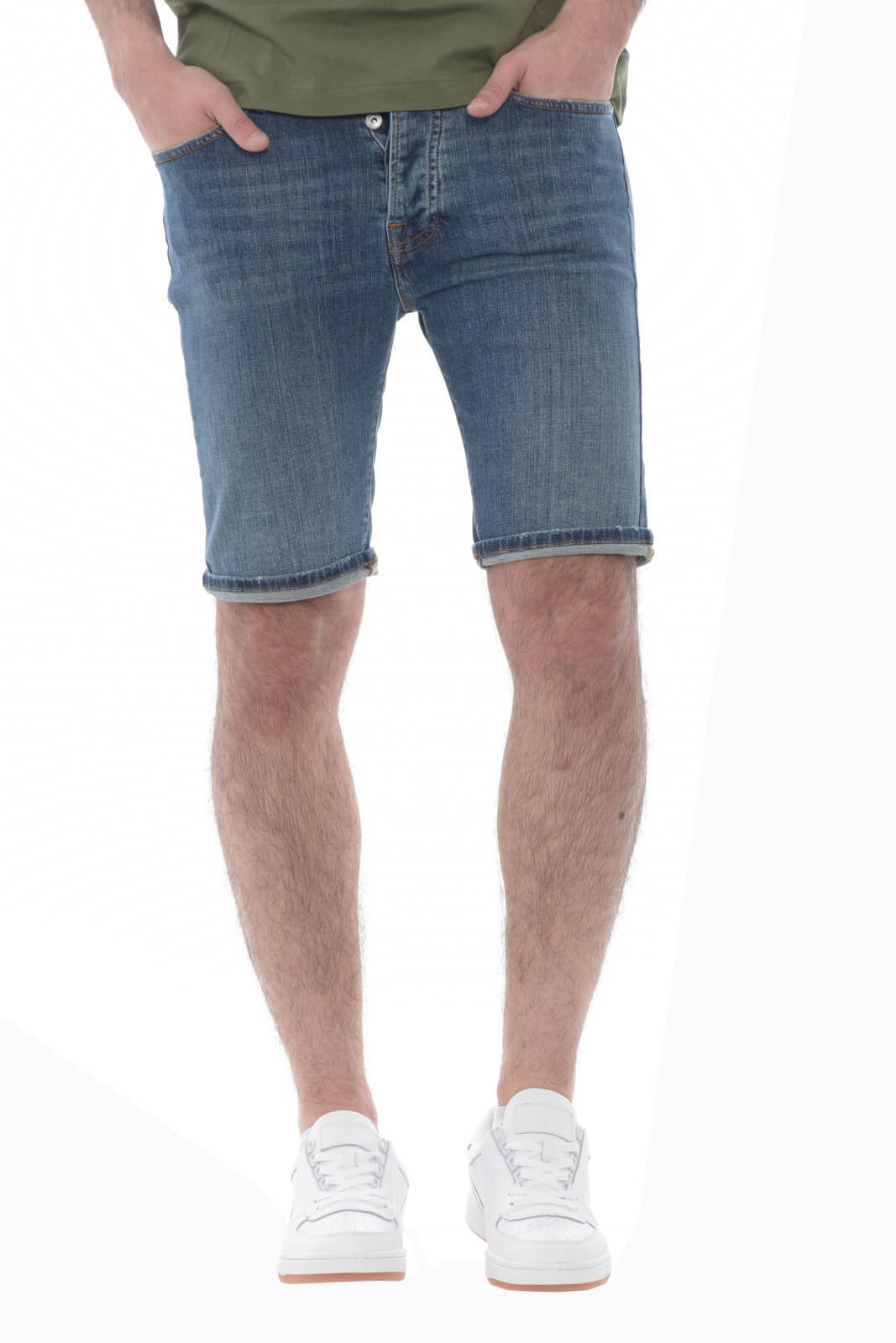 Roy Roger's men's Bermuda shorts 529 MAN Denim Elast SEA