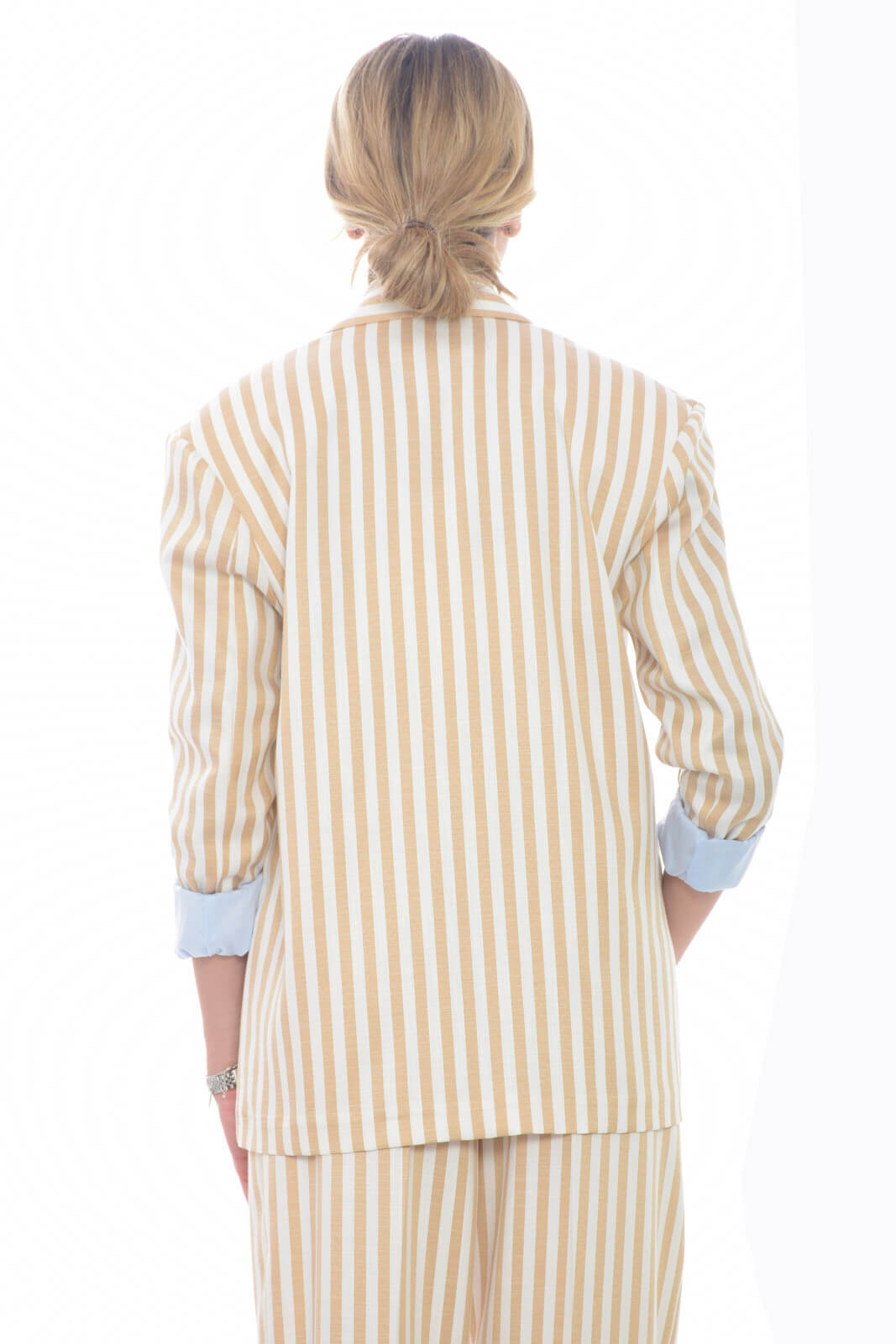 Imperial oversized women's jacket with striped pattern