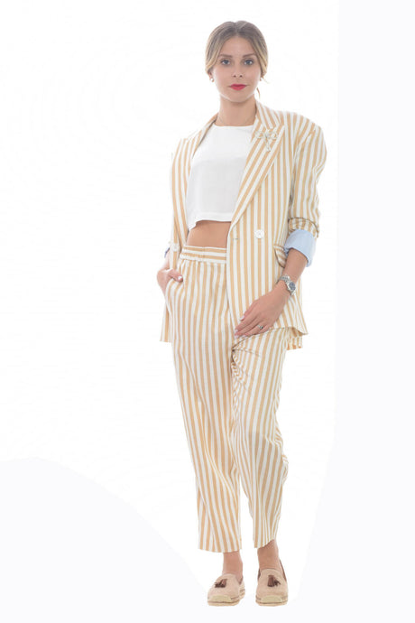 Imperial oversized women's jacket with striped pattern
