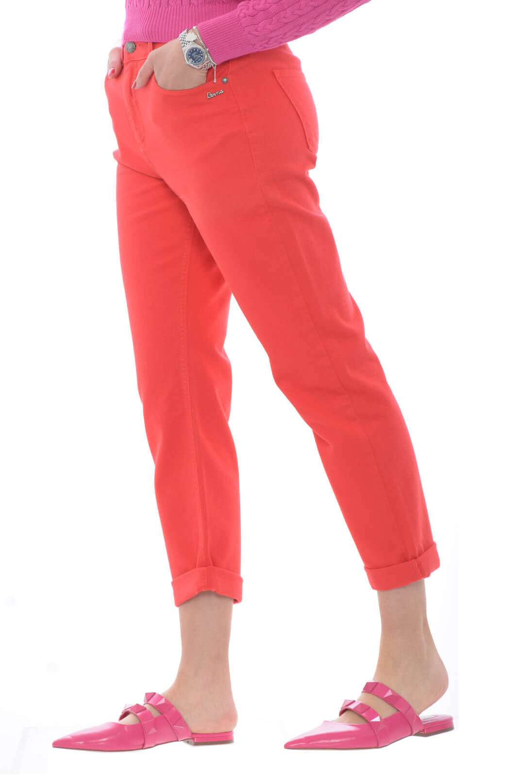 Berna Jeans Donna in gabardina mom fit