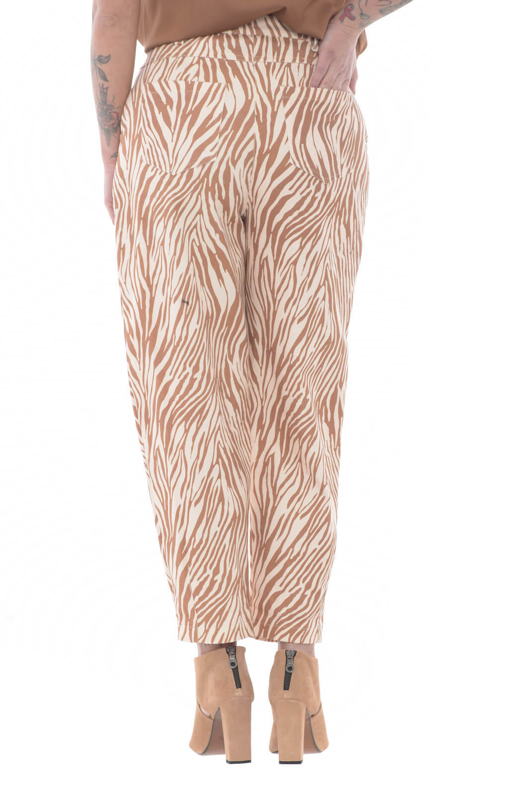 B.Yu Pantaloni Donna in fantasia animalier