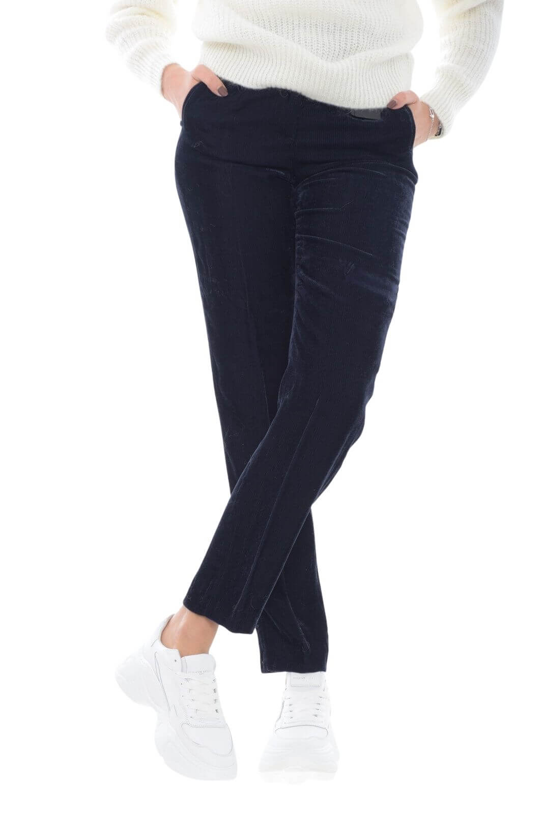 Seventy Women's Trousers in Shiny Velvet