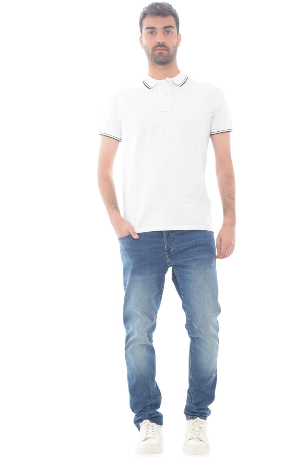 Cashmere Company polo uomo con righina