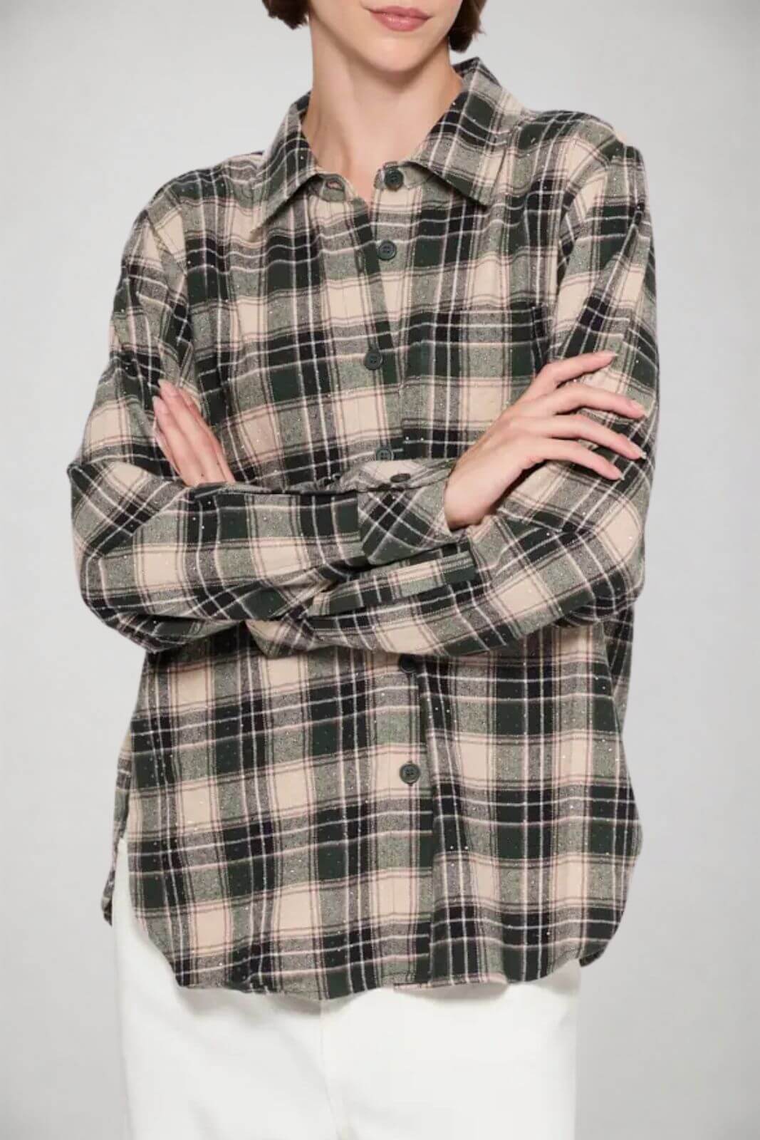 Parosh Camicia Donna Overshirt con strass / Verde