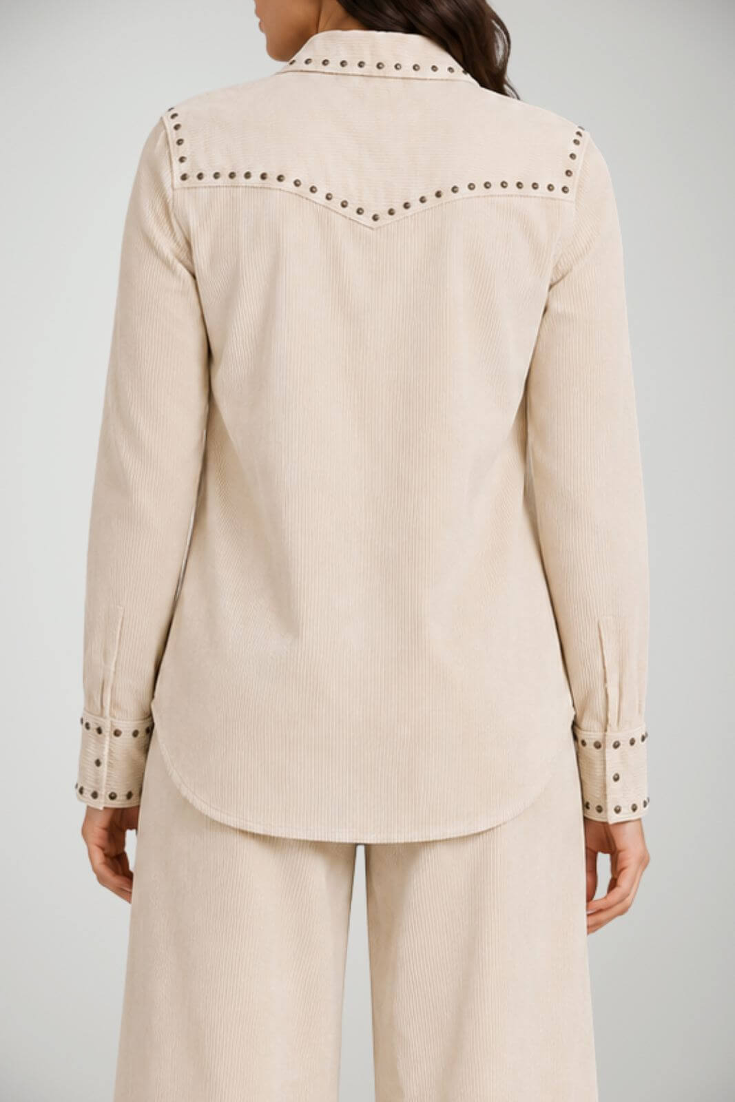 Parosh Camicia Donna overshirt in velluto con borchie