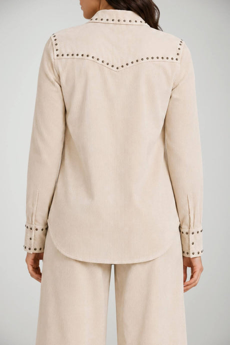 Parosh Camicia Donna overshirt in velluto con borchie