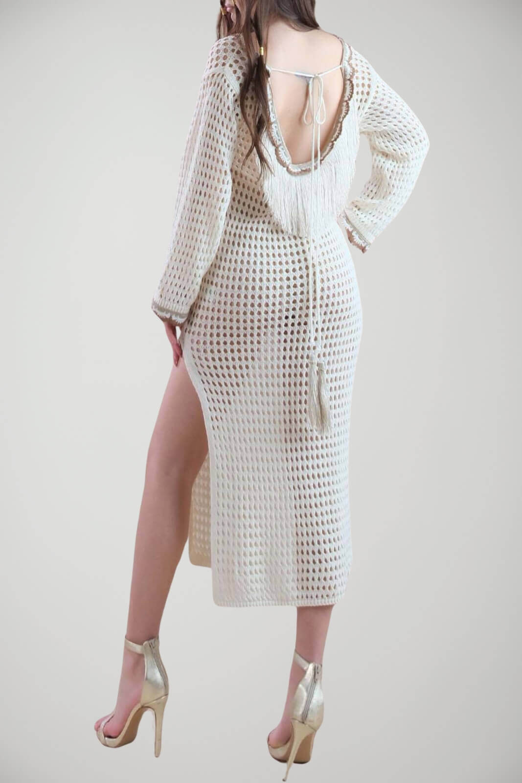 Pho Firenze Abito Donna Traforato frange retro