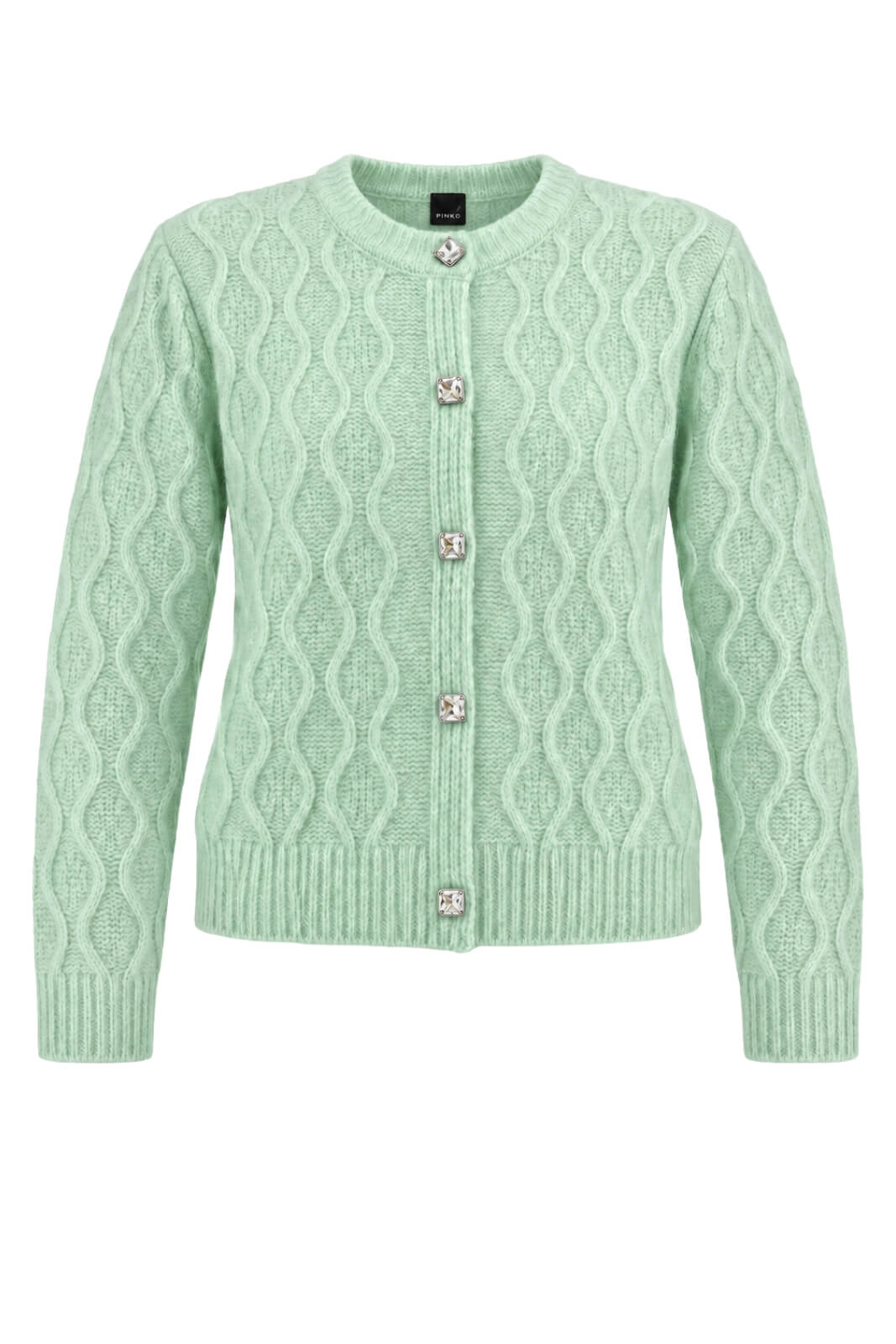 Pinko Cardigan Donna a Trecce e Bottoni Gioiello